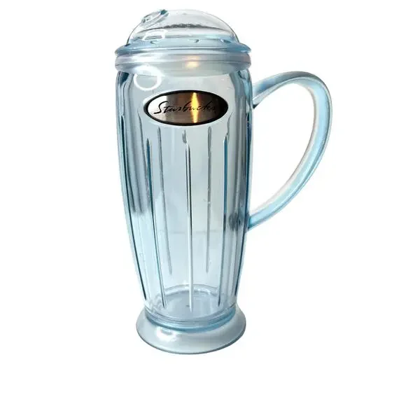 Starbucks Barista 2001 Insulated Blue Rocket Bubble Tumbler Cup 16 Oz - Picture 1 of 12